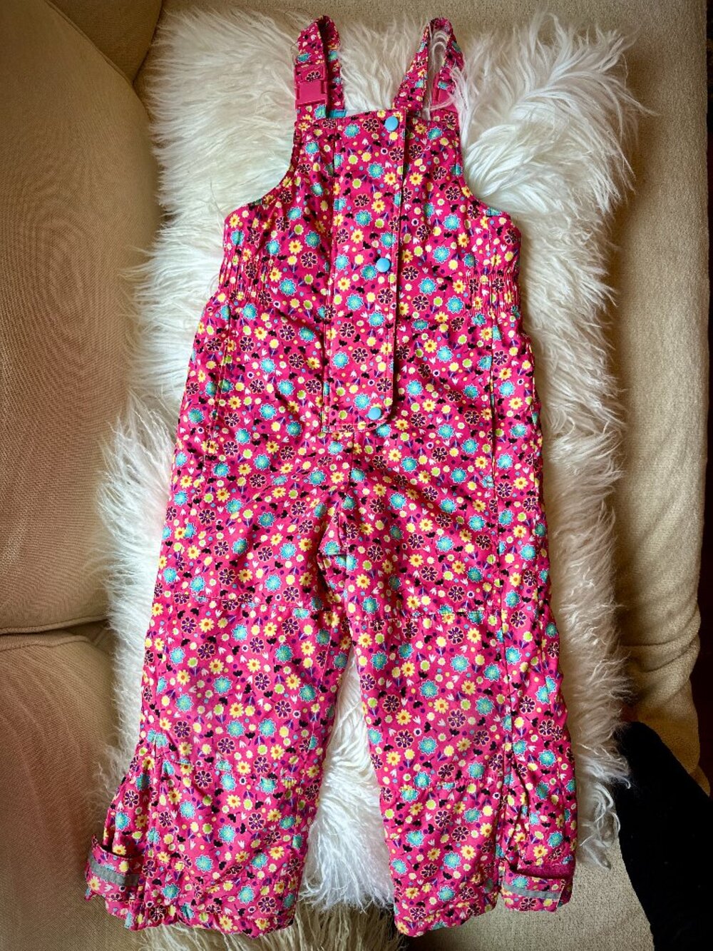 Hanna Andersson insulated Girls Snow Pants Bib size 110, sz 5